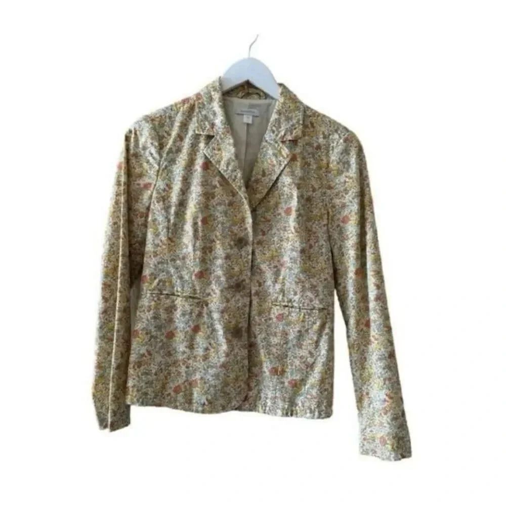 Garnet Hill Button Down Romantic Floral Abstract Artsy Academia Size 2 #2153